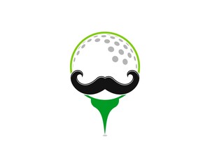 Mr.golf with mustache and golf ball