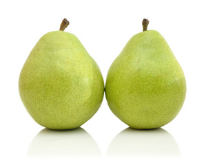 two pears isolated on white background