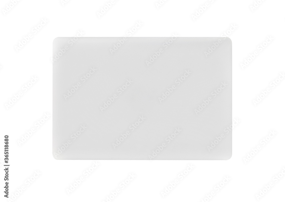 Poster top view, isolated laptop or notebook on white background. computer display on white background