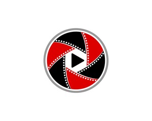 Circular roll film with media play button