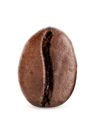 roasted coffee beans isolated in white background cutout.