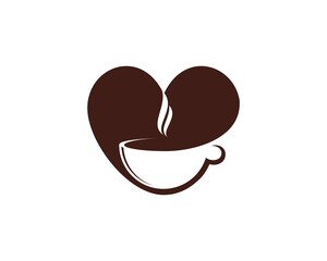 Coffee cup with love shape