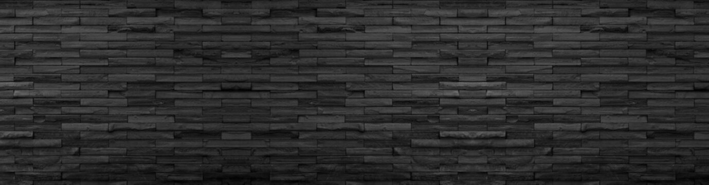 panoraam grey black  Slate Marble Split Face Mosaic  pattern and background brick wall floor top view surface