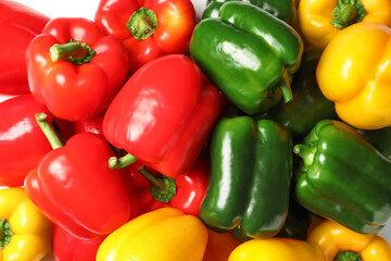 Different bell pepper as background