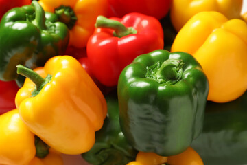 Different bell pepper as background
