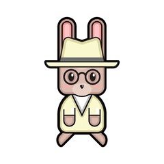easter bunny with fedora