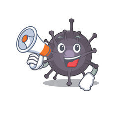 Salmonella carton picture style giving announcement on a megaphone