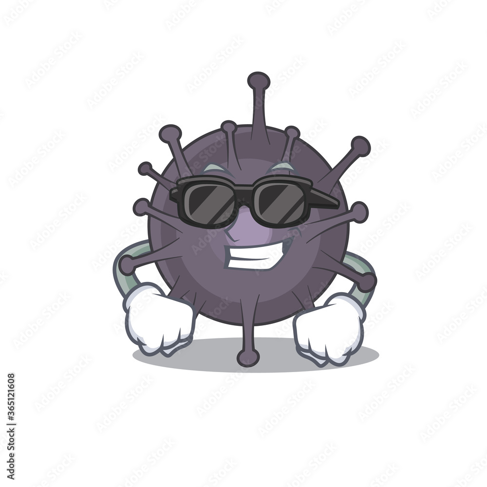 Sticker Fabulous salmonella cartoon character wearing classy black glasses