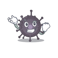 A caricature design concept of salmonella with happy face