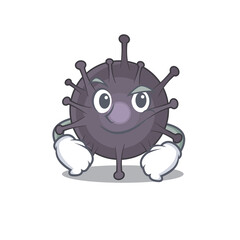 A cute caricature picture of salmonella having confident gesture