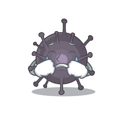 Caricature design style of salmonella with a sad face