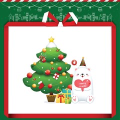 Naklejka premium xmas tree with gifts