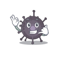Caricature design of salmonella with cute call me pose