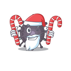 Salmonella dressed in Santa Cartoon character with Christmas candies