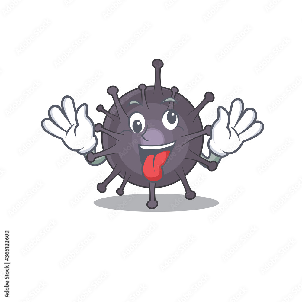 Poster A mascot design of salmonella having a funny crazy face