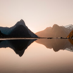 Milford Sound Sunset Reflections