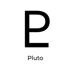 Pluto Solar System Symbol Vector Design. Vector Illustration of Pluto Symbol for Icon, Graphic Resources, Science, and Logo