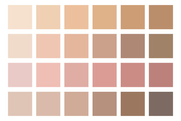 Skin color tones. Beige palette. Soft shades of the human body. The color of natural face care. Stock Photo.