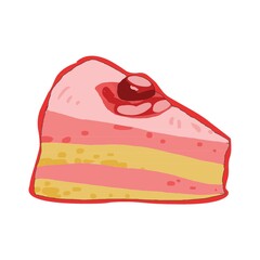 strawberry cake slice