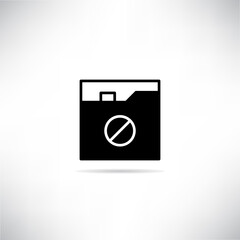 blocked folder, privacy folder icon with shadow on white background