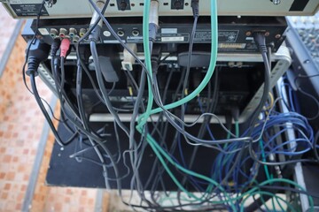 network cables connected to a computer