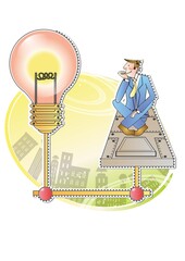 businessman with bulb