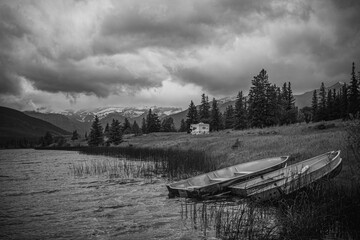 old boats on the lake jasper