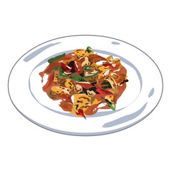 a plate of vegetable dish