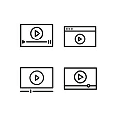 Play Video Player Icons Vector Illustration Logo Template