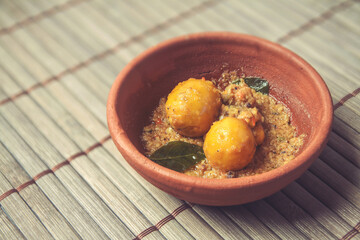 Indian home made Egg curry in pot