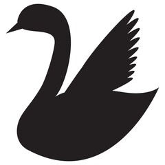 silhouette of swan