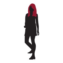 silhouette of a girl walking