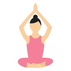 girl practising yoga in easy pose