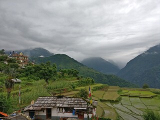 village in the mountains of nepal