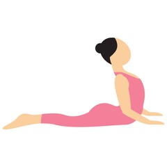 girl practising yoga in cobra pose