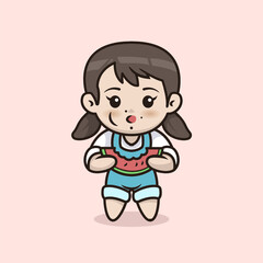 chibi anime girl mascot and character design