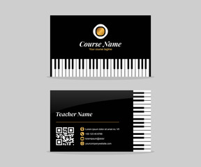 Piano Course Business Card Template - EPS 10 Vector
