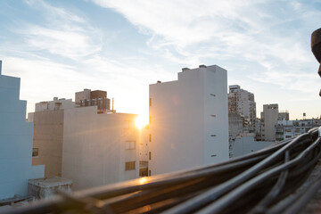 sun buildings afternoon