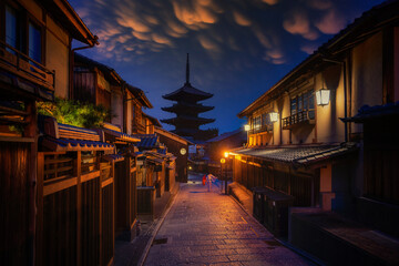  and Sannen Zaka Street in Kyoto, Japan.