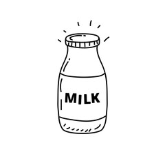 Bottle of milk vector
draw in doodle style isolated on white background 