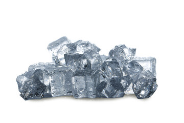 ice cubes on white background