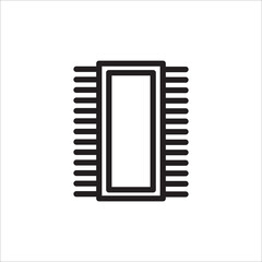 Chip processor outline icon