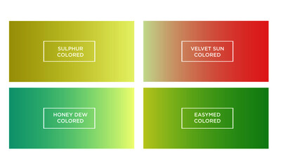 Set of gradient color background (sulphur colored, velvet sun colored, honey dew colored, easymed colored)