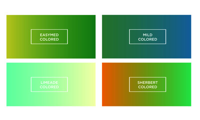 Set of gradient color background (easymed colored, mild colored, limeade colored, sherbert colored)