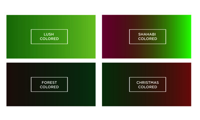 Set of gradient color background (lush colored, shahabi colored, forest colored, christmas colored)