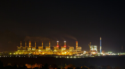 Fototapeta premium Mine Mae Moh coal-fired power plant in Thailand.