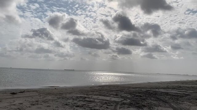 this is a time lapse of ships sailing around the Texas City Dike