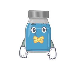 Syrup medicine cartoon character style having strange silent face