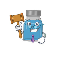 A judicious judge of syrup medicine caricature concept wearing glasses
