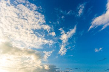 colorful dramatic sky with cloud at sunset